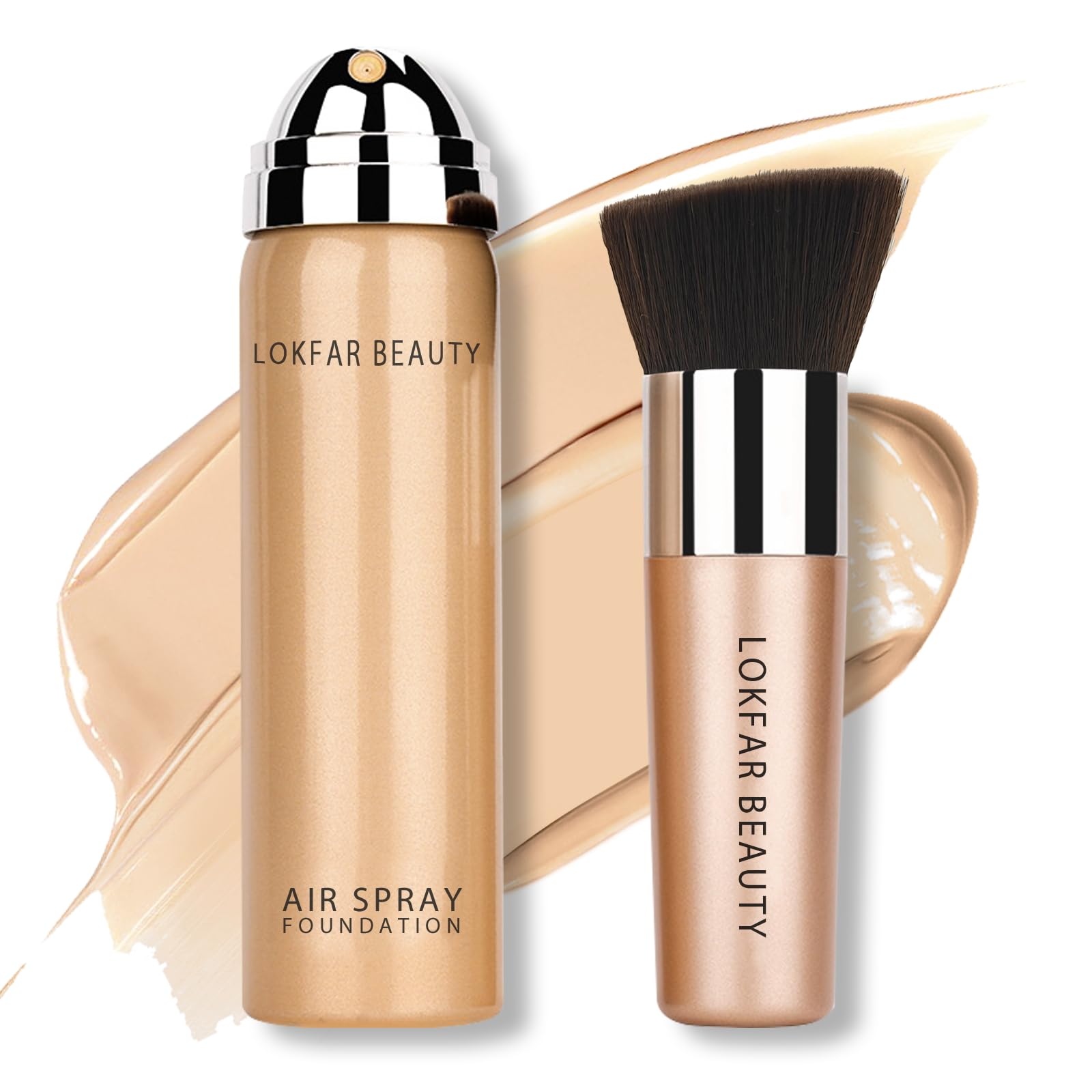 LOKFAR AirBrush Foundation Spray bottle focus shows breathable full-coverage base