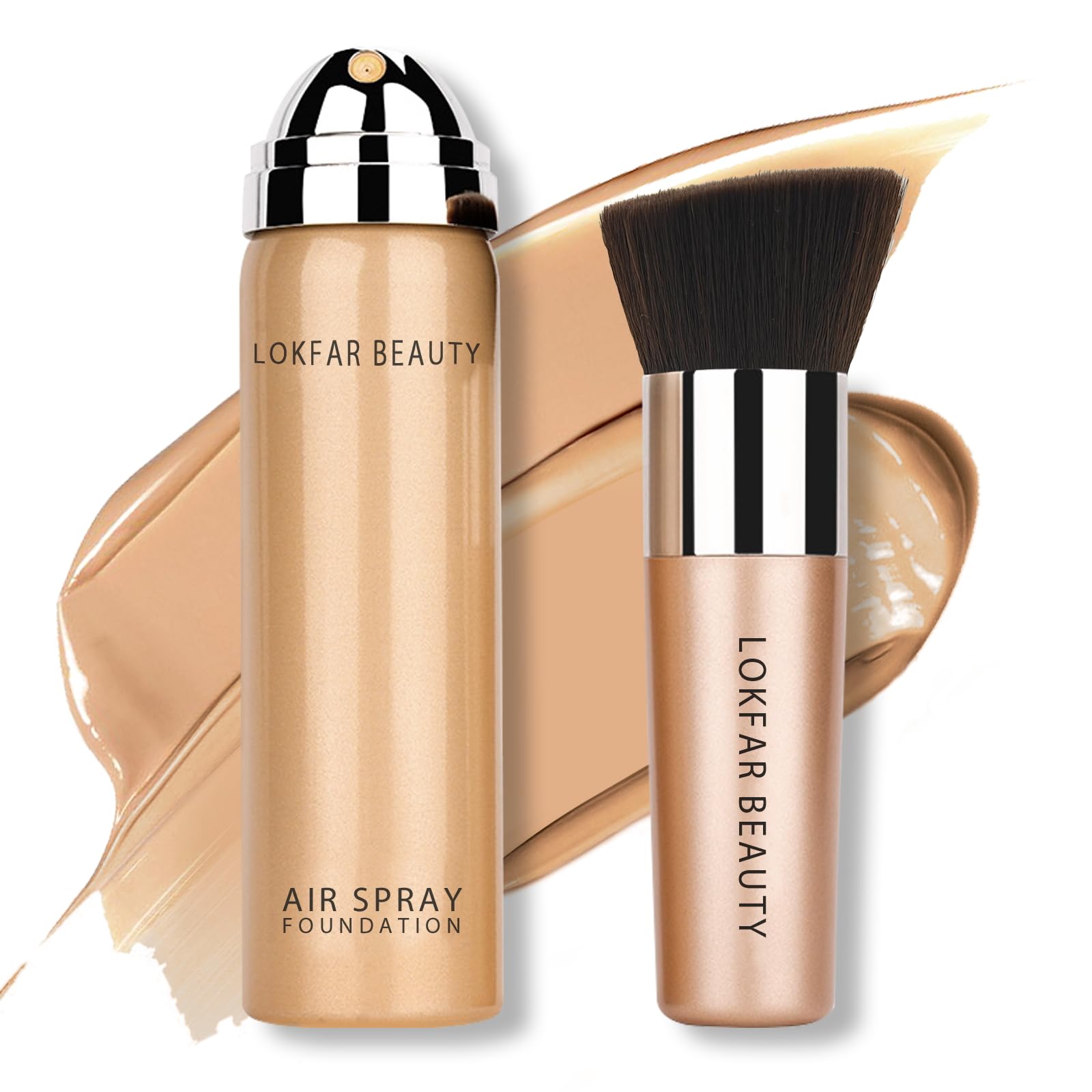 LOKFAR AirBrush Foundation Spray bottle showing a sleek pump for easy application.