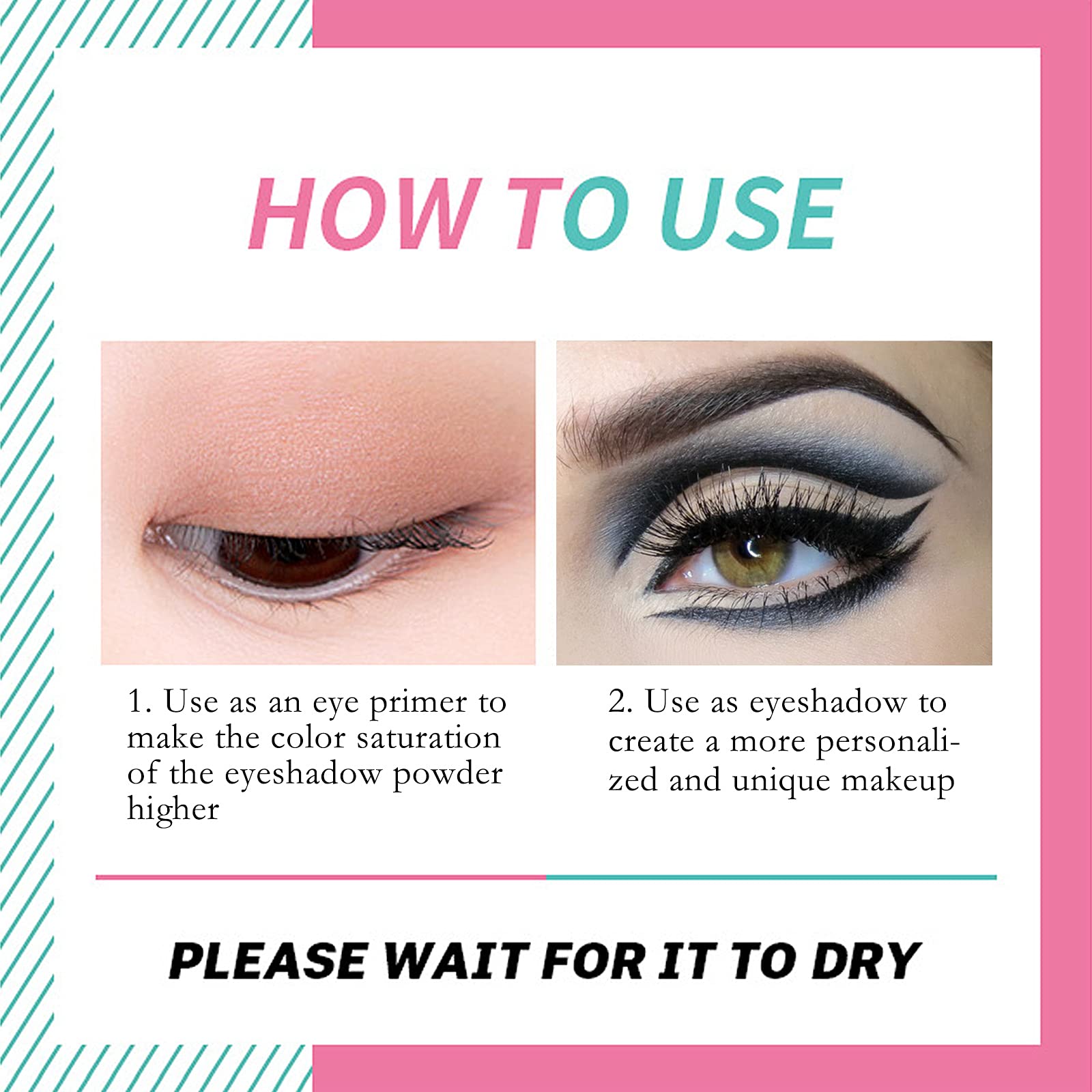 LOKFAR eyeshadow primer application tips image shows easy lid coverage.