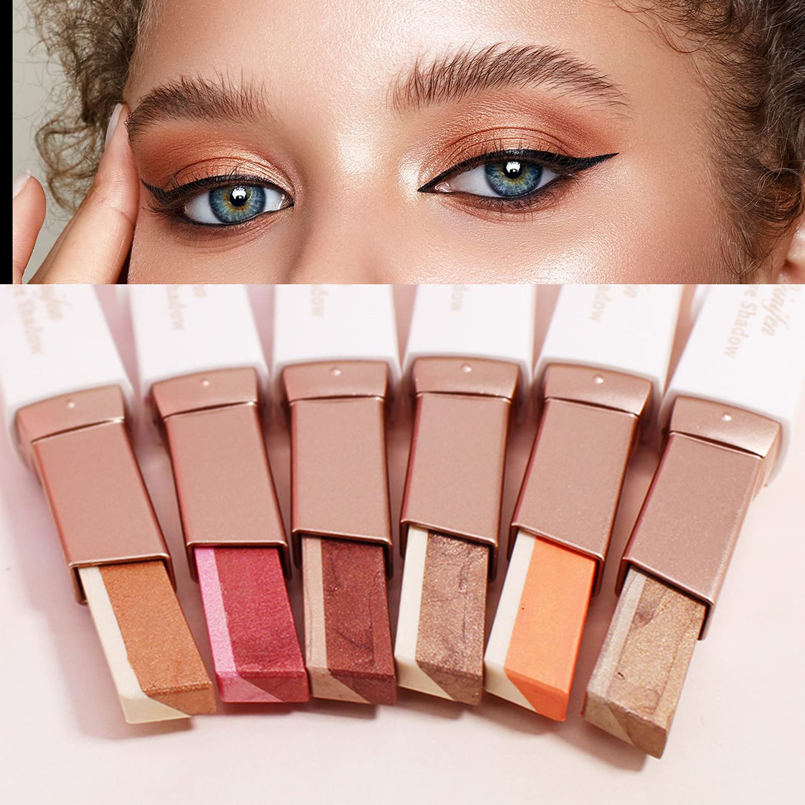 Lokfar glitter eyeshadow stick in brown coffee provides rich depth and long wear.