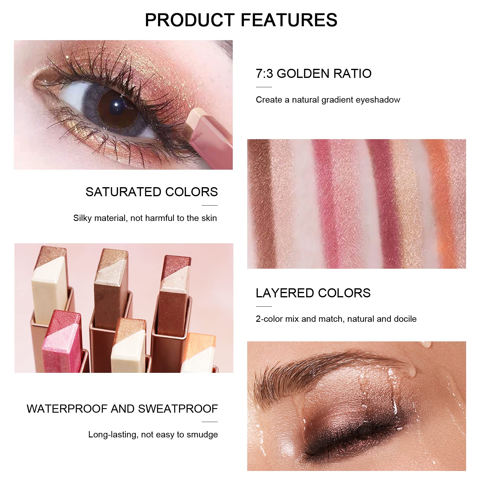 Lokfar glitter eyeshadow stick orange adds bright pop and shimmer.