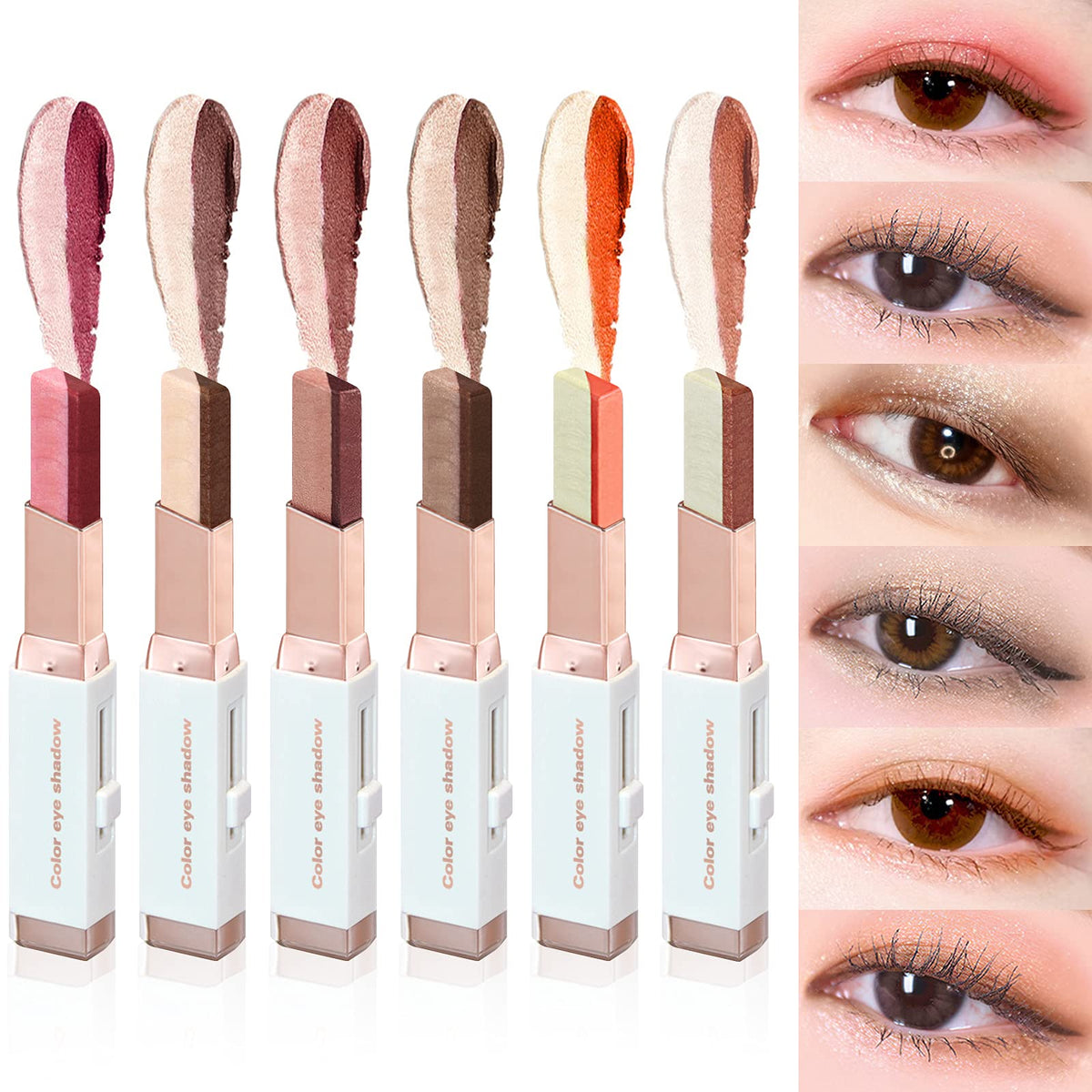 Lokfar glitter eyeshadow stick in rose gold offers a two-tone shimmer for easy day-night looks.