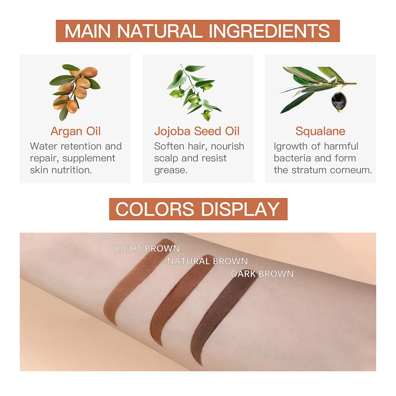 Lokfar light brown powder swatch for lighter hair tones.
