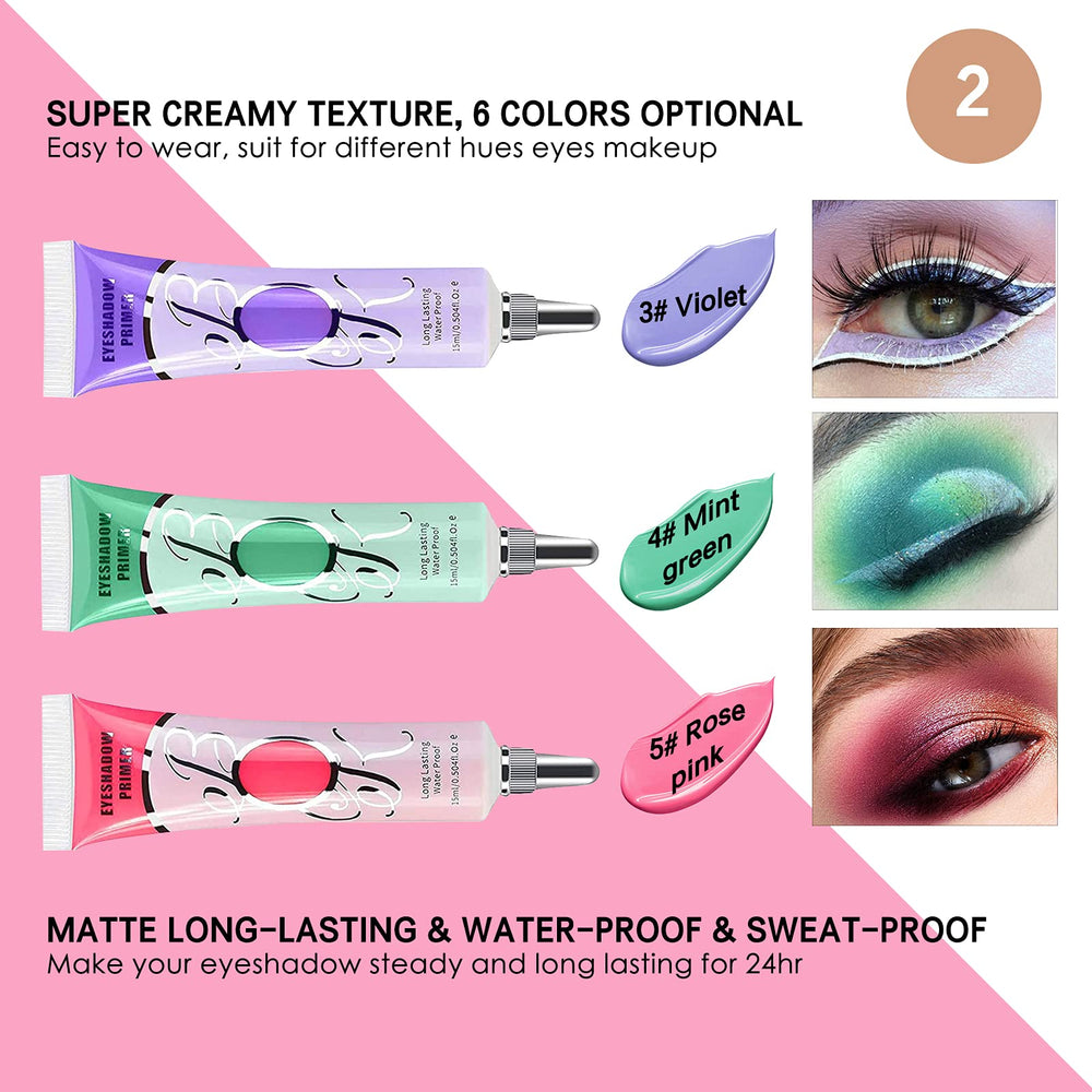 LOKFAR matte eyeshadow primer mint green tube cool-toned base for fresh shades.
