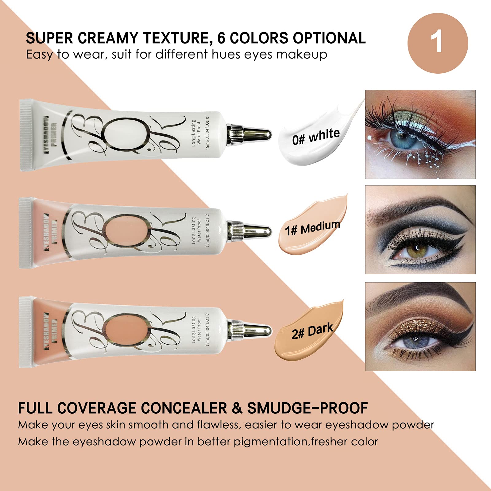 LOKFAR matte eyeshadow primer violet tube creates vibrant base for bold looks.