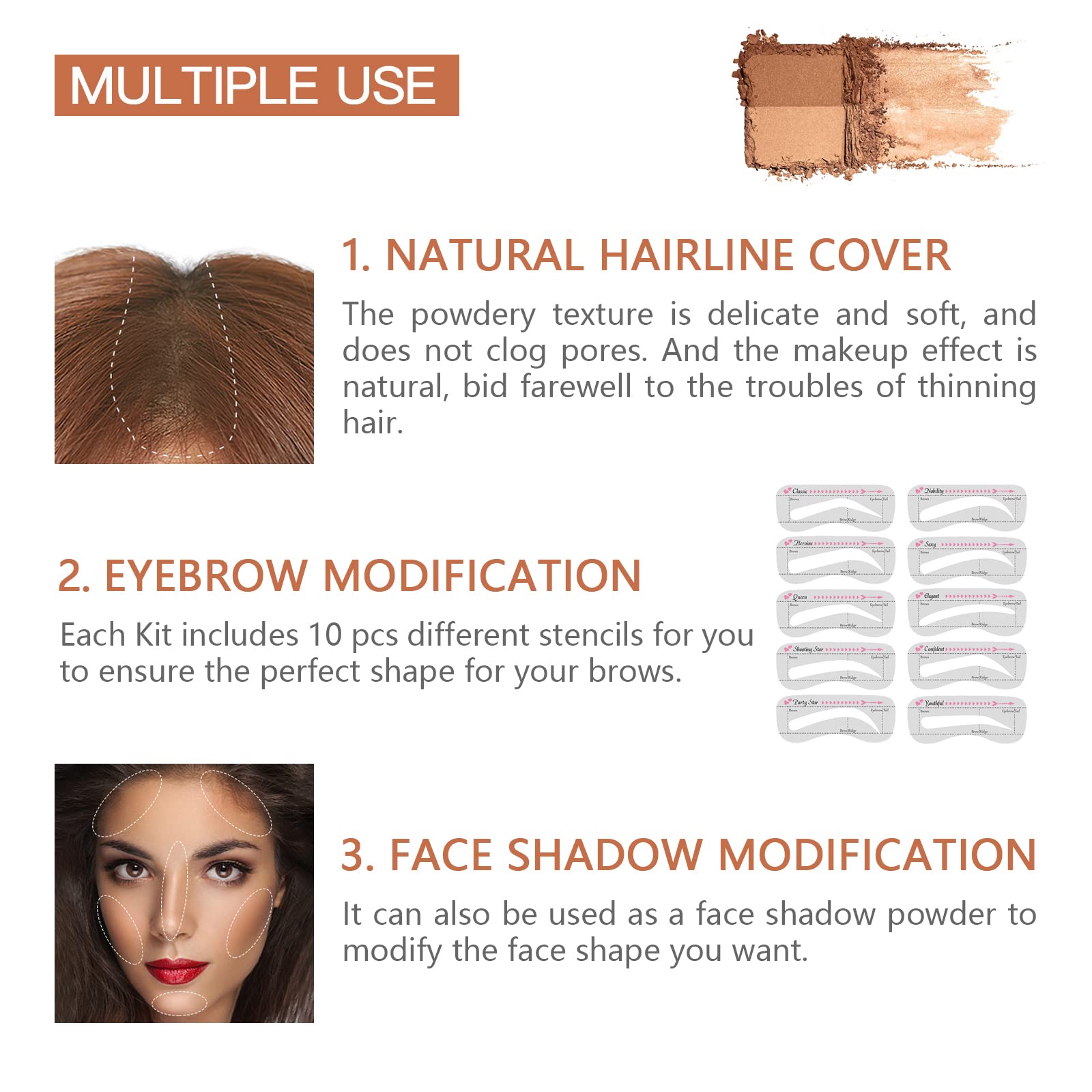 Lokfar natural brown powder swatch for a soft look.