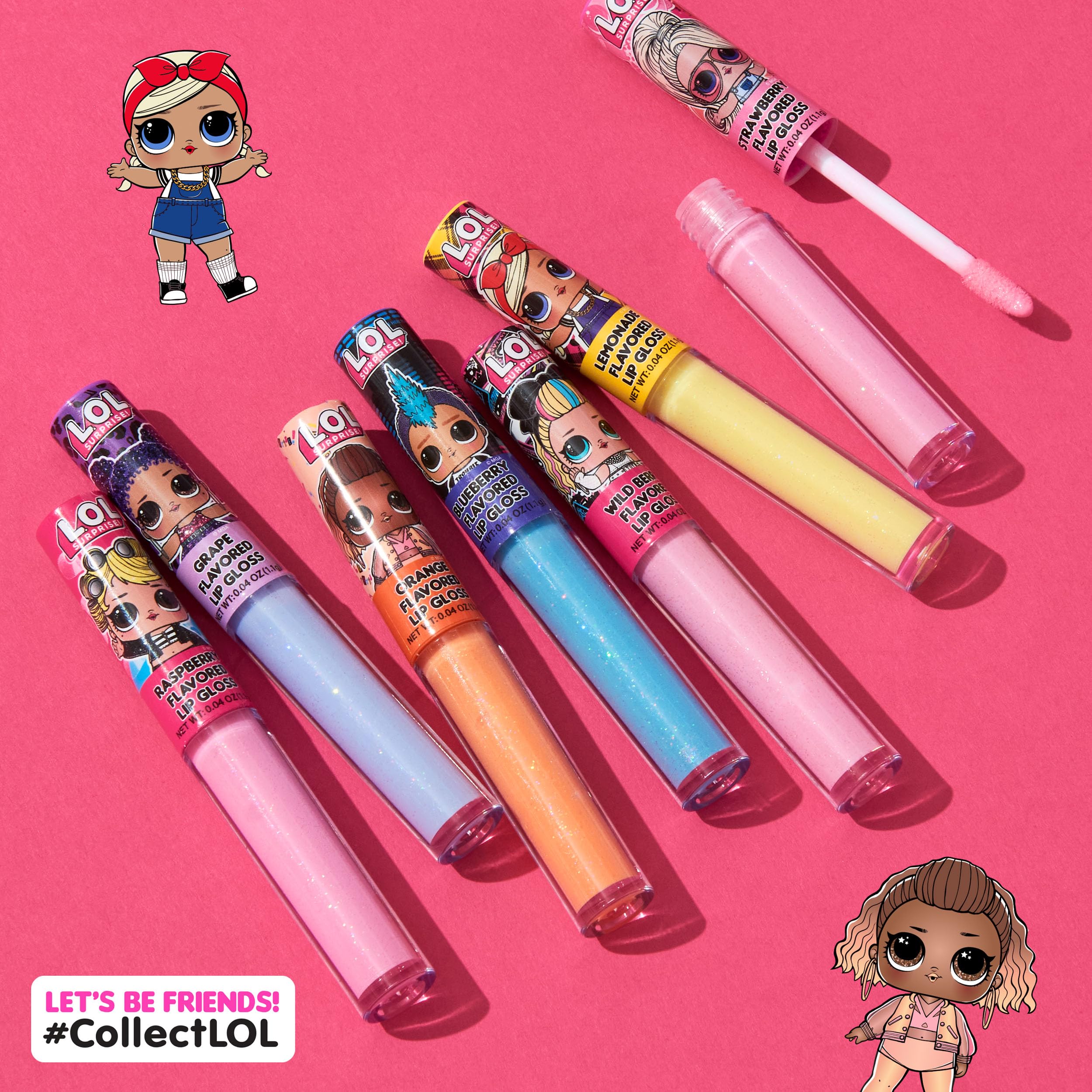 L.O.L. Surprise apple lip gloss features crisp flavor and smooth application