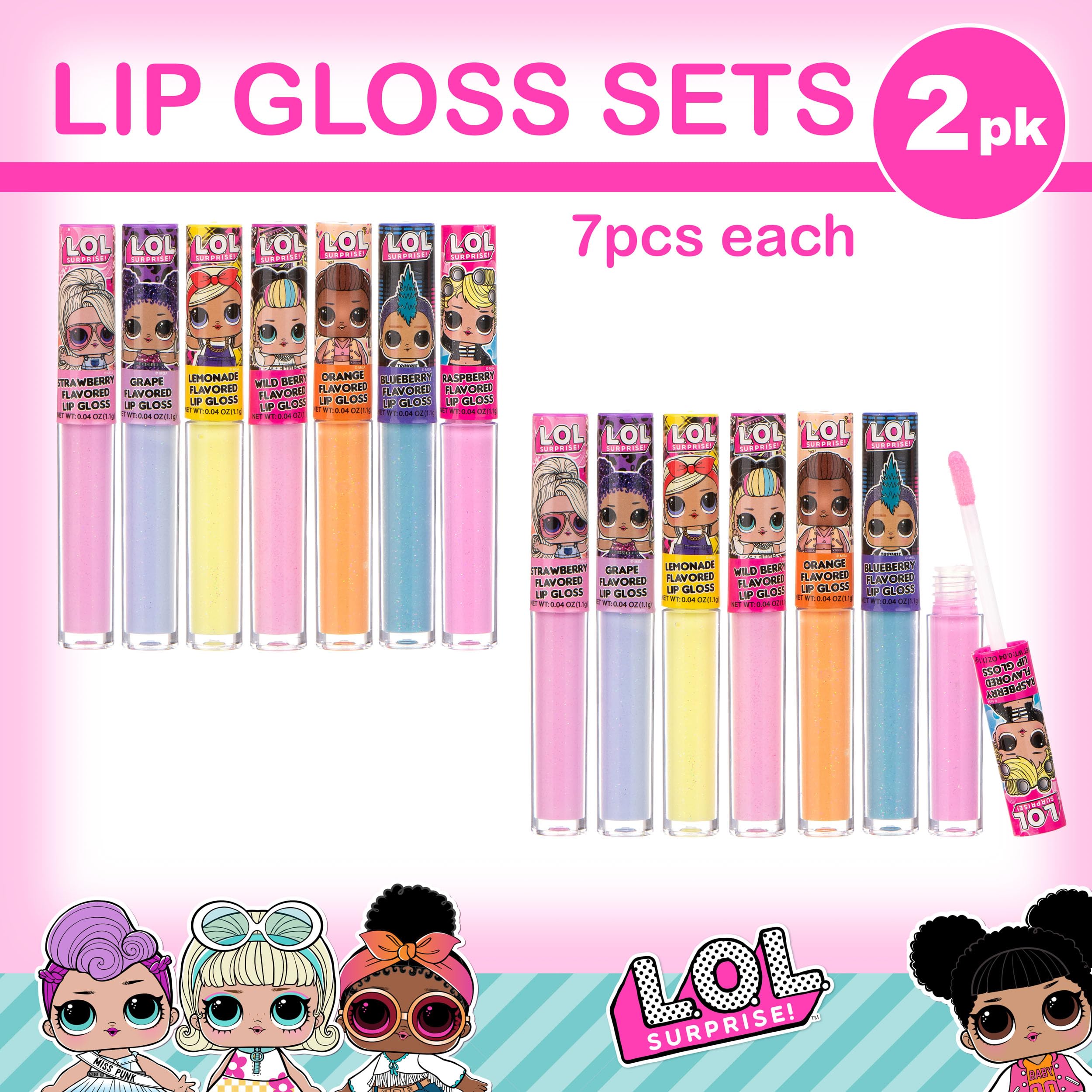 L.O.L. Surprise grape lip gloss adds bold color and kid-friendly shine