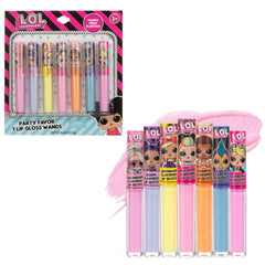L.O.L Surprise character-wand close-up on glossy lip gloss