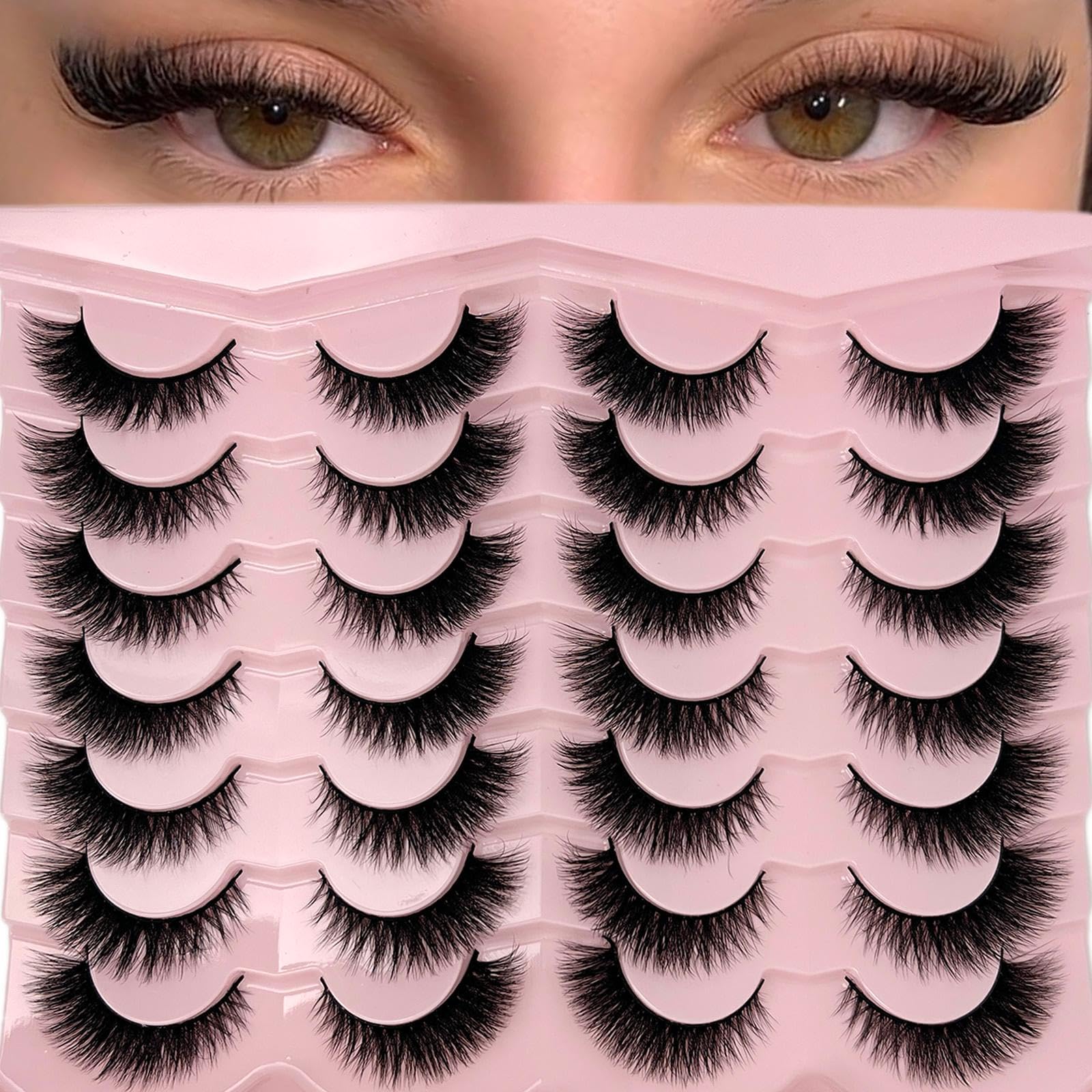 Loladook cat eye lashes 16mm natural look full strip for everyday elegance