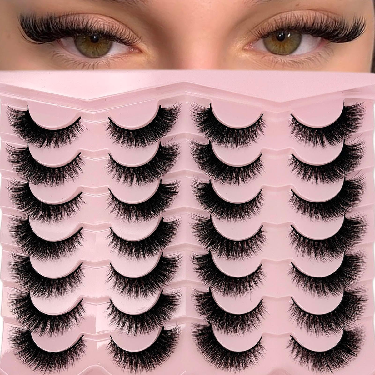Loladook cat eye lashes 16mm natural look full strip for everyday elegance