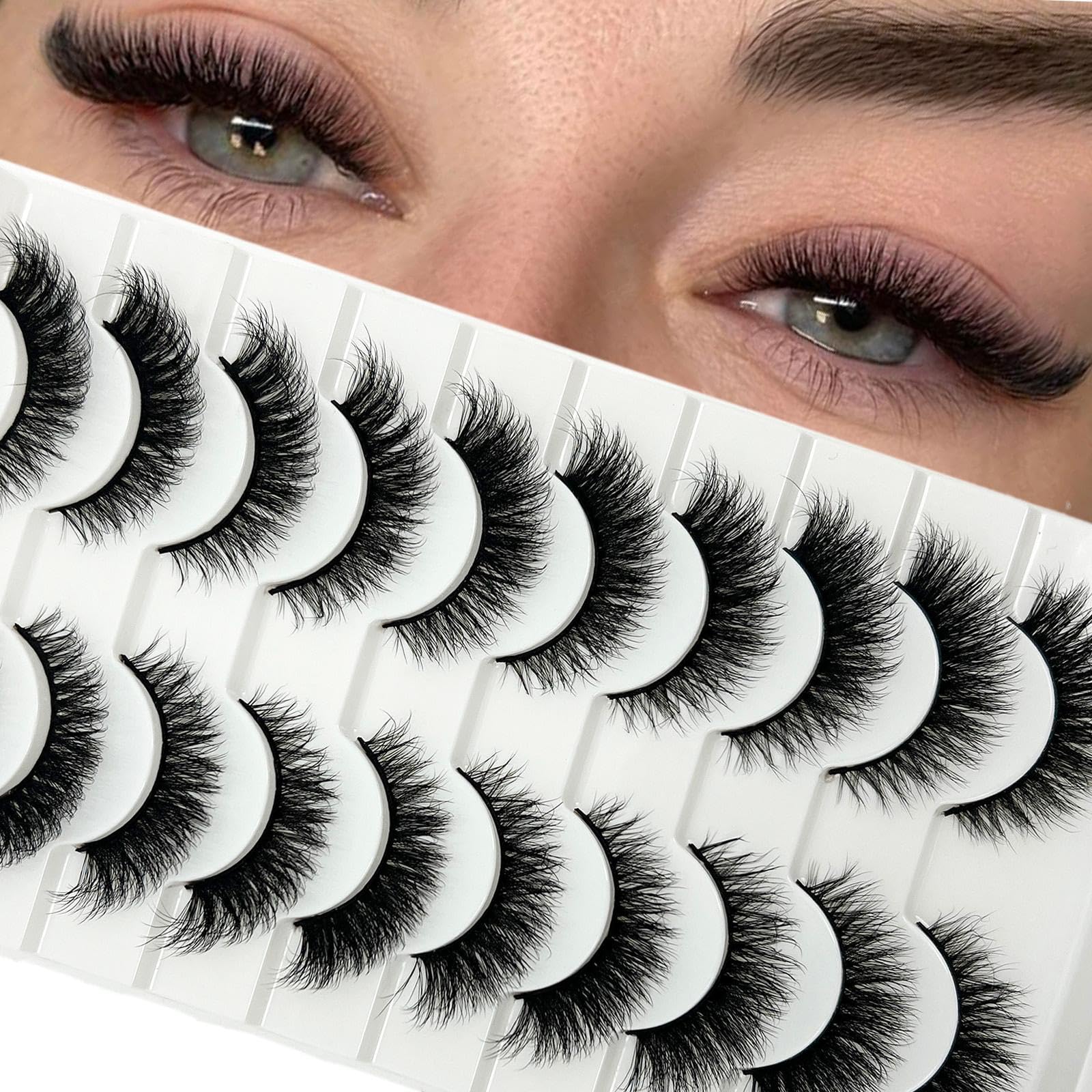 Loladook cat-eye lashes 16mm wispy for a natural blend with your daily makeup.