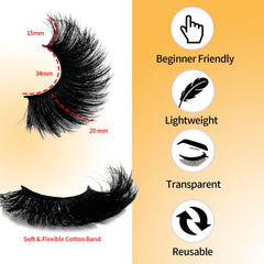 loladook Mink Lashes easy to apply and remove with flexible cotton band