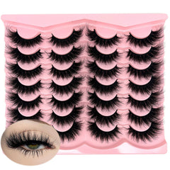 Loladook mink lashes strip cat-eye wispy d-curl for lightweight natural look