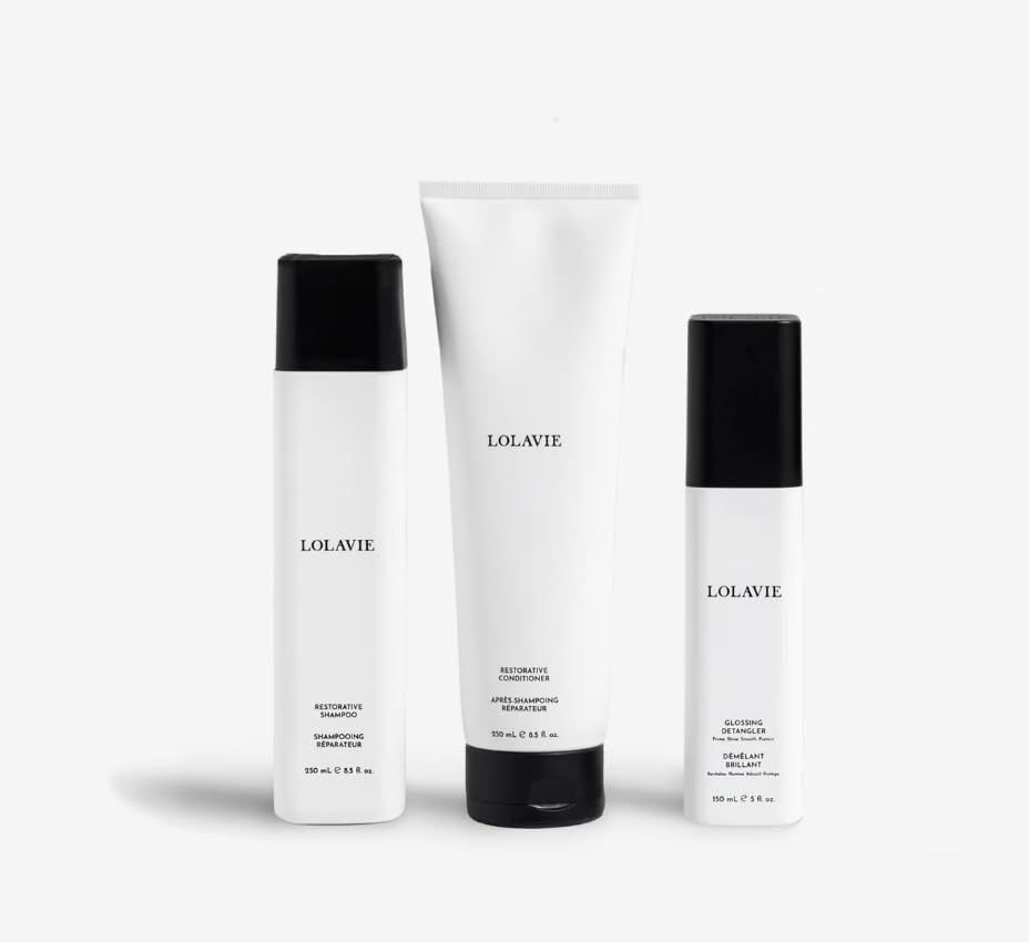 LolaVie Jen's Glossy Hair Essentials set — smooth, shiny results for all hair textures.