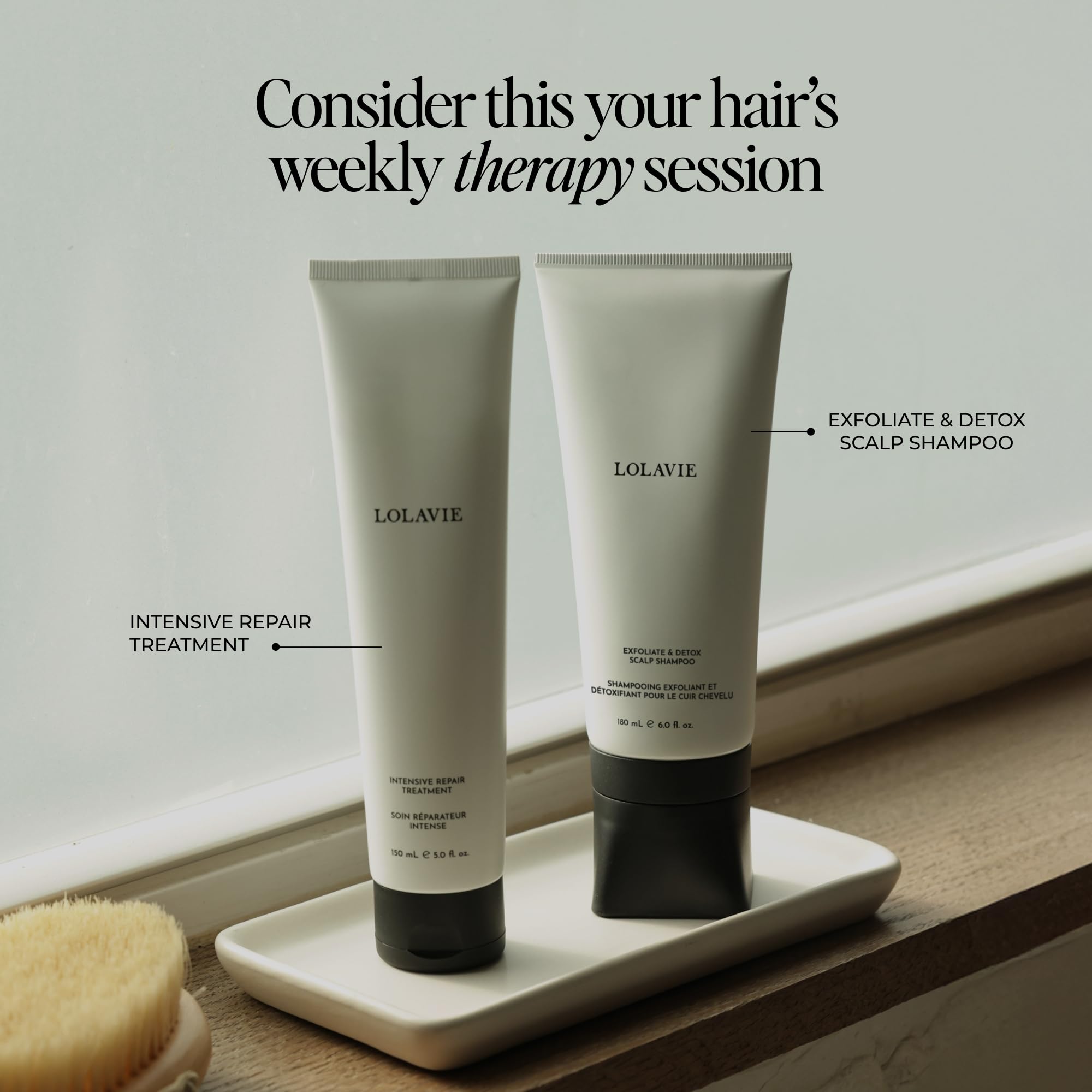 LolaVie Intensive Repair Treatment jar strengthens chemically-treated hair.