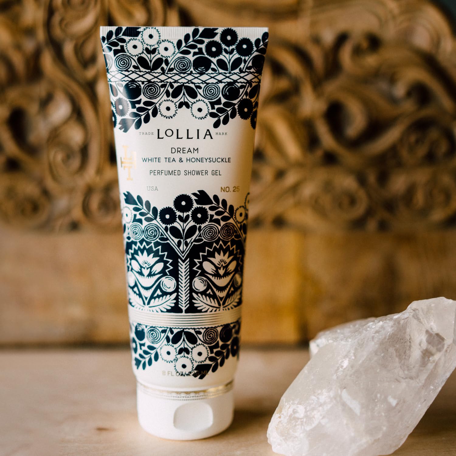 LOLLIA Dream Shower Gel supports a serene self-care routine at home.