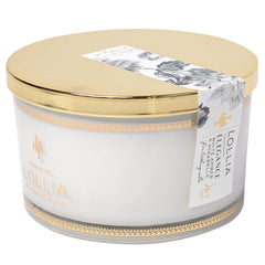 LOLLIA Elegance bath salts bottle with white amber aroma for a relaxing home spa