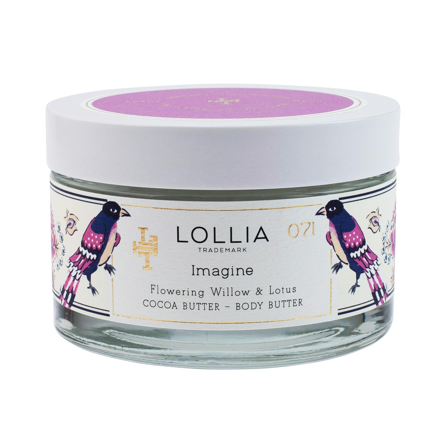 LOLLIA Imagine box packaging with gold accents offering a premium gift-ready presentation.