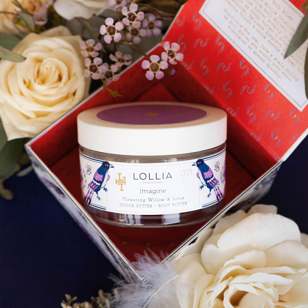 LOLLIA Imagine shea and cocoa butter provide rich hydration for daily care.