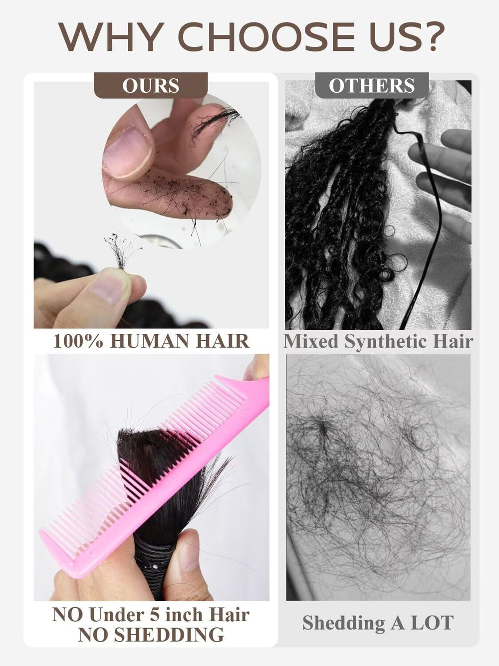 Lolly Hair 12A Brazilian virgin curly texture with natural shine