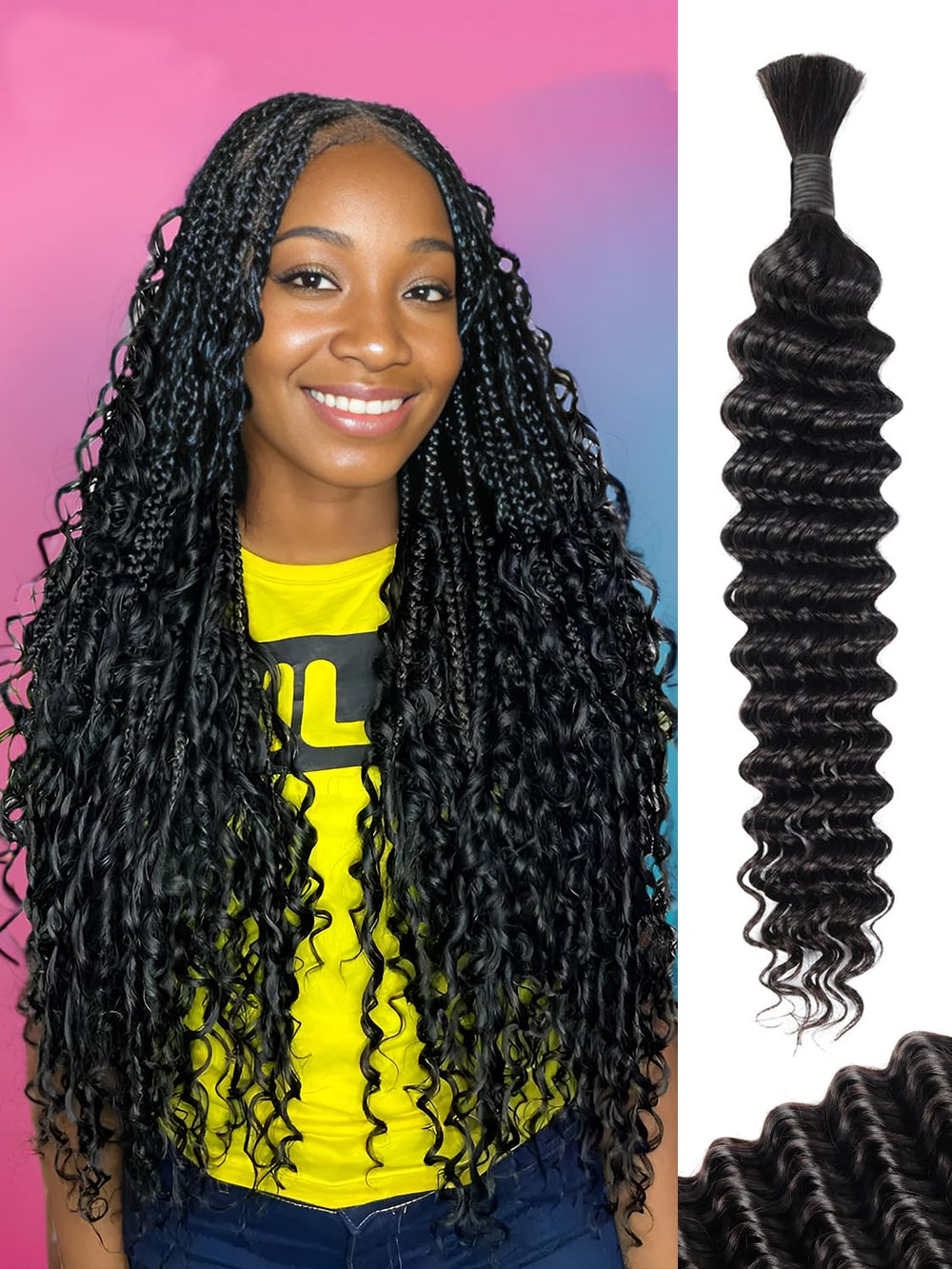 Lolly Hair deep water wave braid bundle 18 inch for easy long braids
