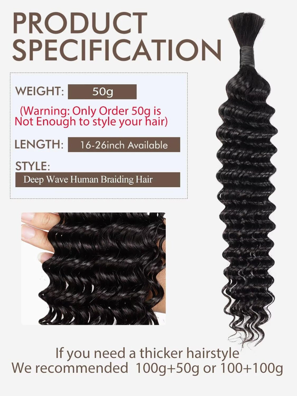 Lolly Hair no weft bulk braiding hair close up for durable wear