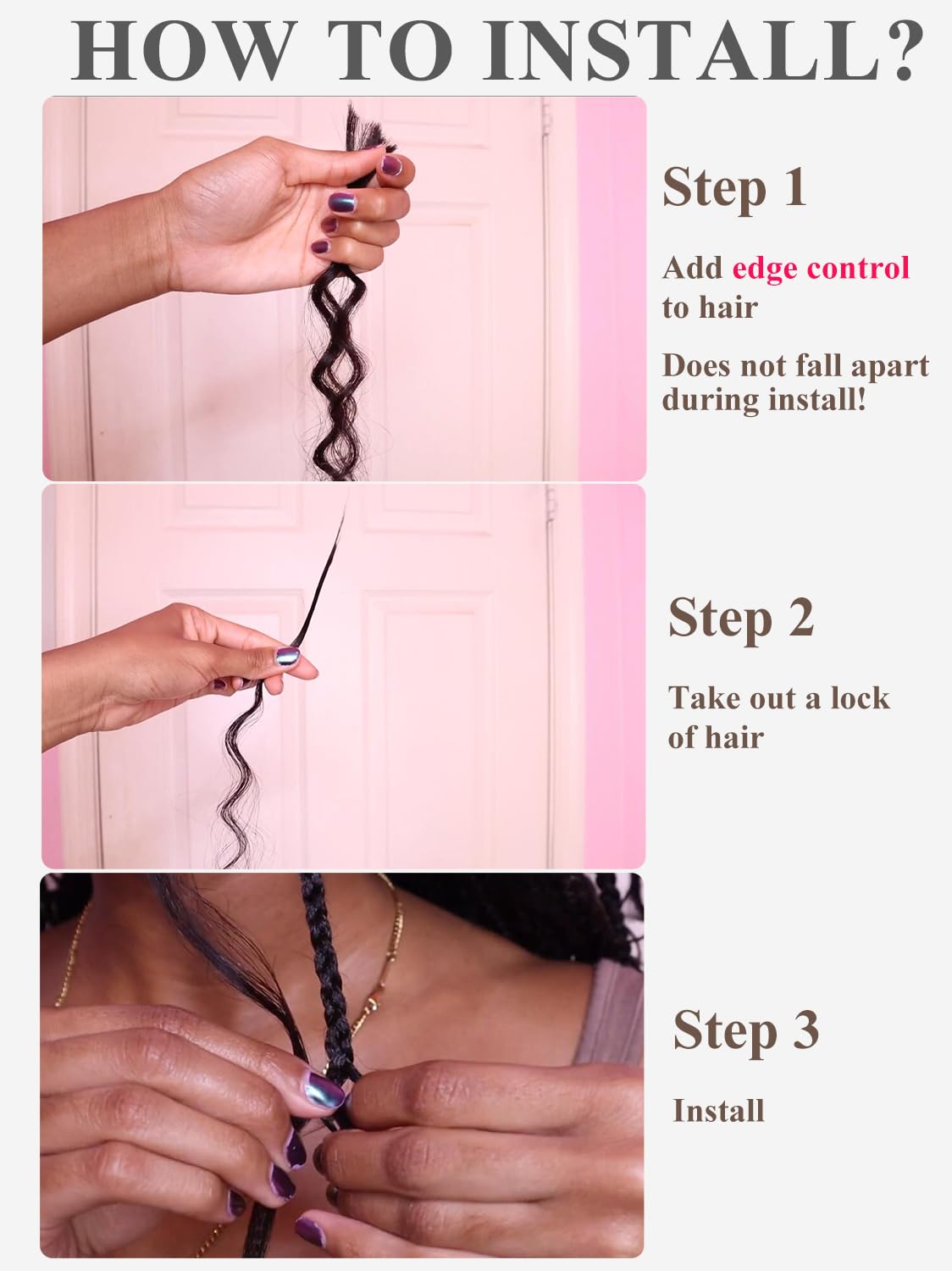Lolly Hair versatile styles for boho and knotless braids