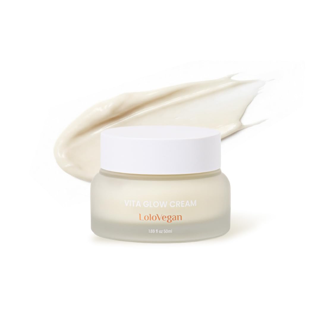 Lolovegan Vita Glow Cream jar front view showing premium vegan formula for the face.