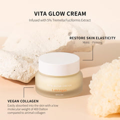 Lolovegan Vita Glow Cream texture close-up demonstrating smooth hydration.