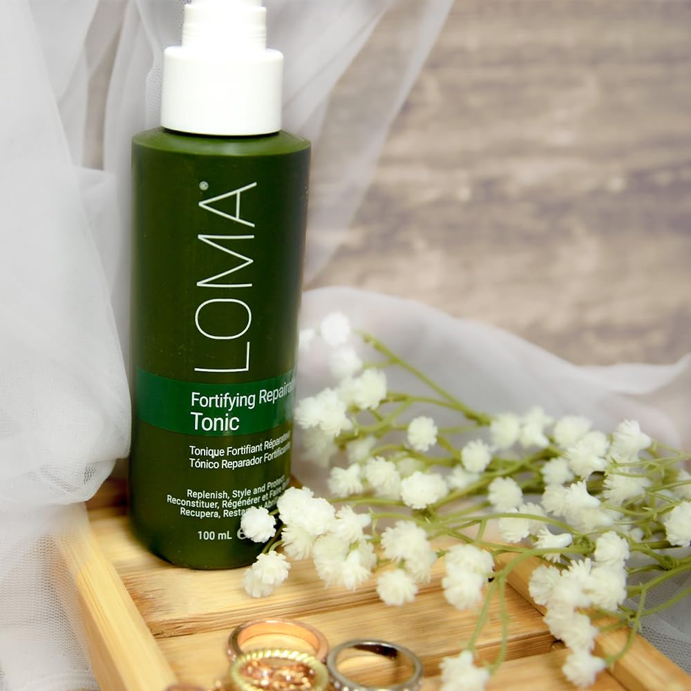 Loma Fortifying Reparative Tonic color protection for vibrant color-treated hair.