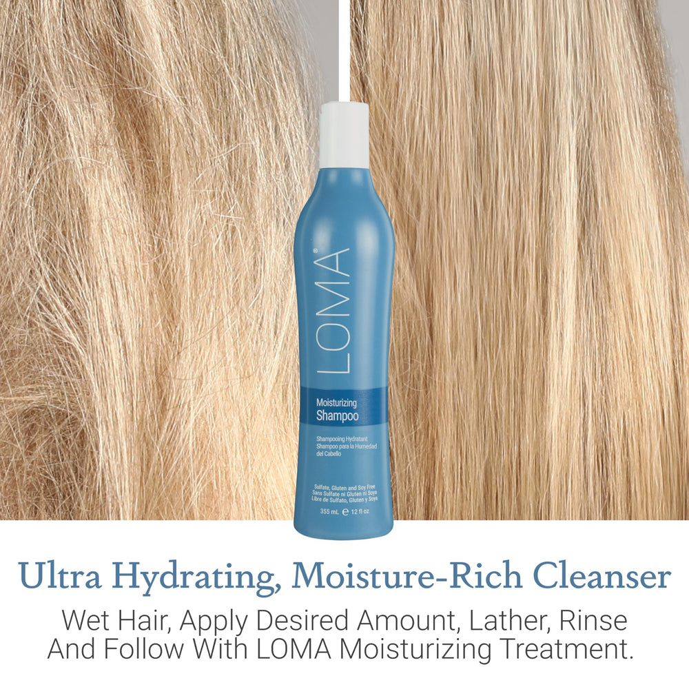 Loma Moisturizing Shampoo after-use shine on healthy-looking hair