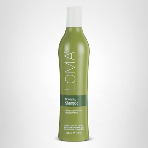 LOMA Nourishing Shampoo application on hair with rich lather.