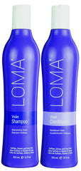 LOMA Violet Shampoo bottle front view highlights toning benefits for blonde and grey hair