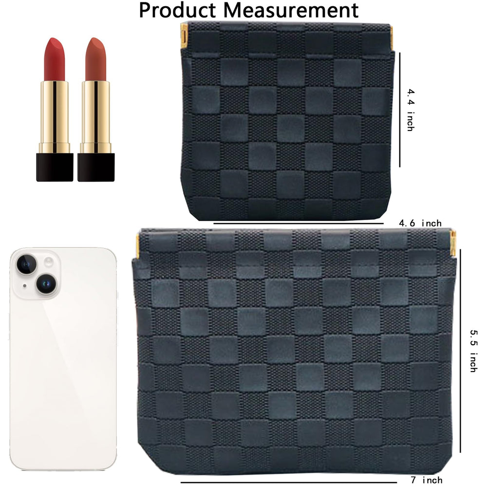 Lomkya checkered makeup bag set, small, fits compact spaces.