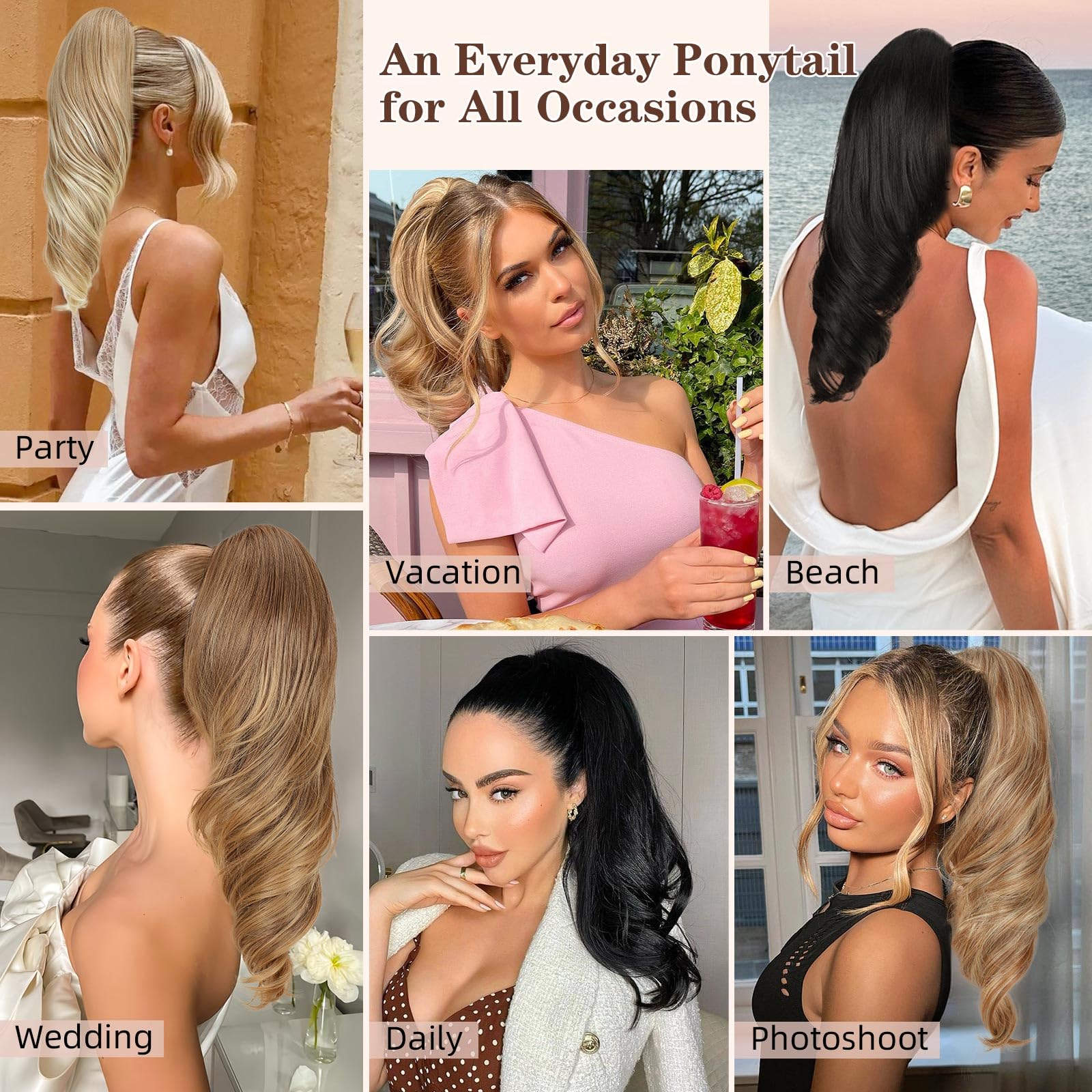 Lommel fashion-appropriate ponytail display suited for events and parties.