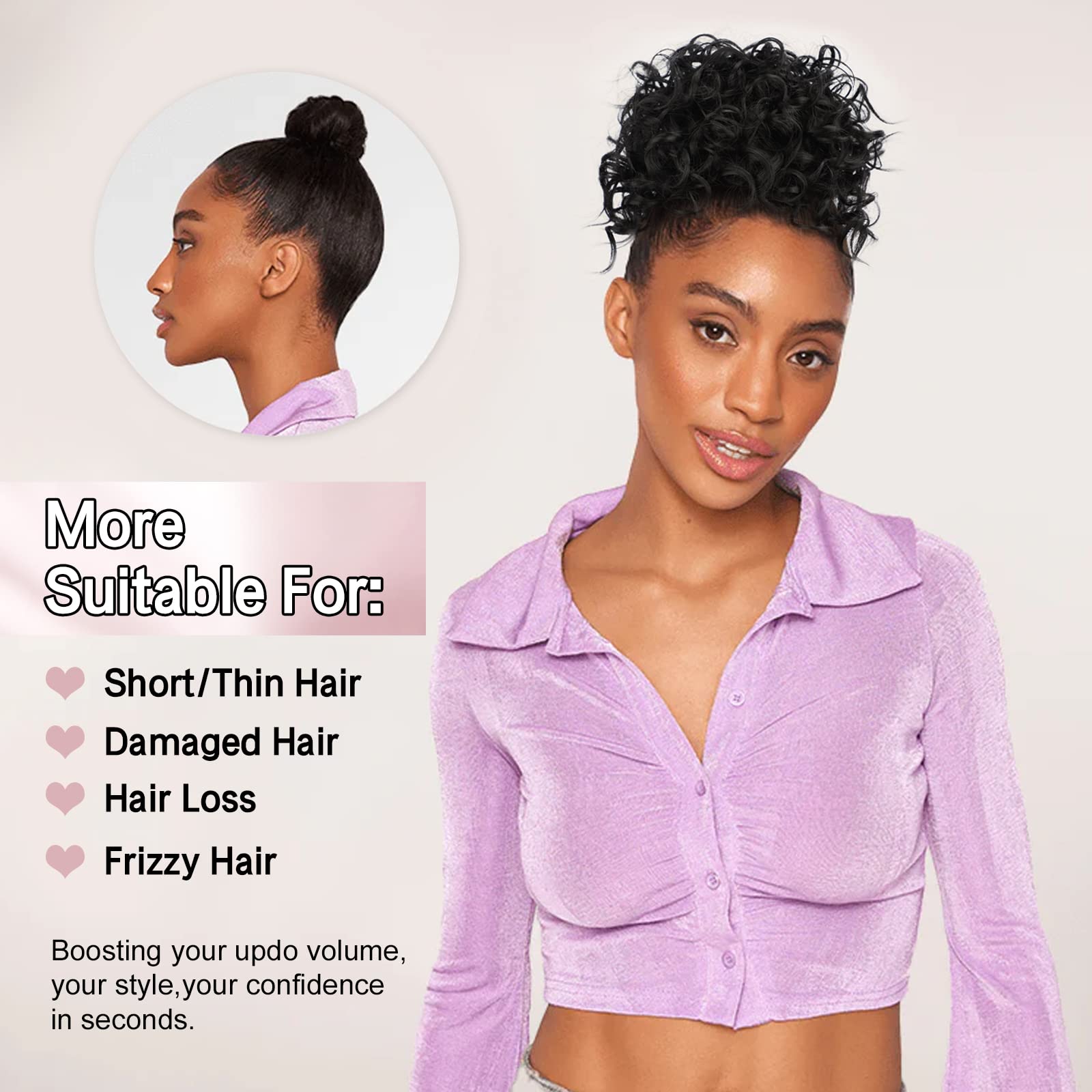Lommel Messy Bun Fiber Detail showcases synthetic fibers.