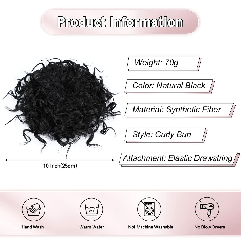 Lommel Messy Bun Natural Curly Middle adds volume.