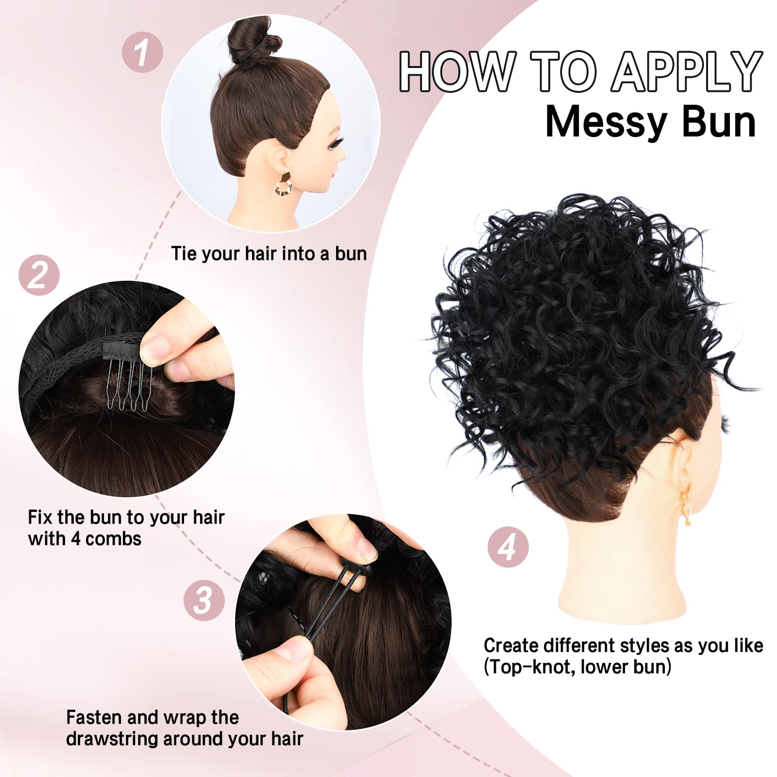 Lommel Messy Bun Travel-Friendly Ponytail for on-the-go styling.