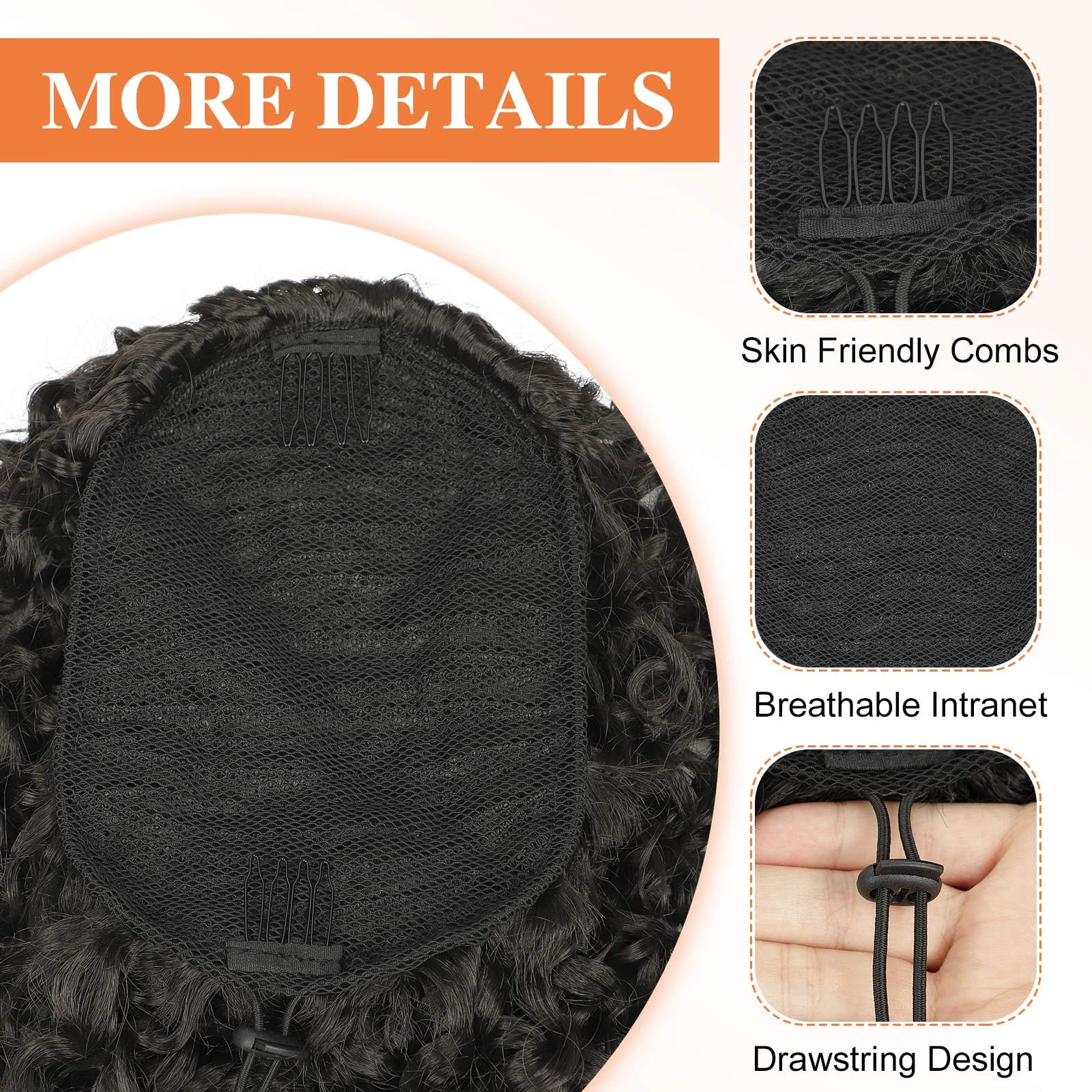 Lommel curly ponytail care: wash with mild shampoo and air-dry.