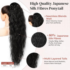 LONAI ponytail extension inner net upgrade adds volume and secure fit.