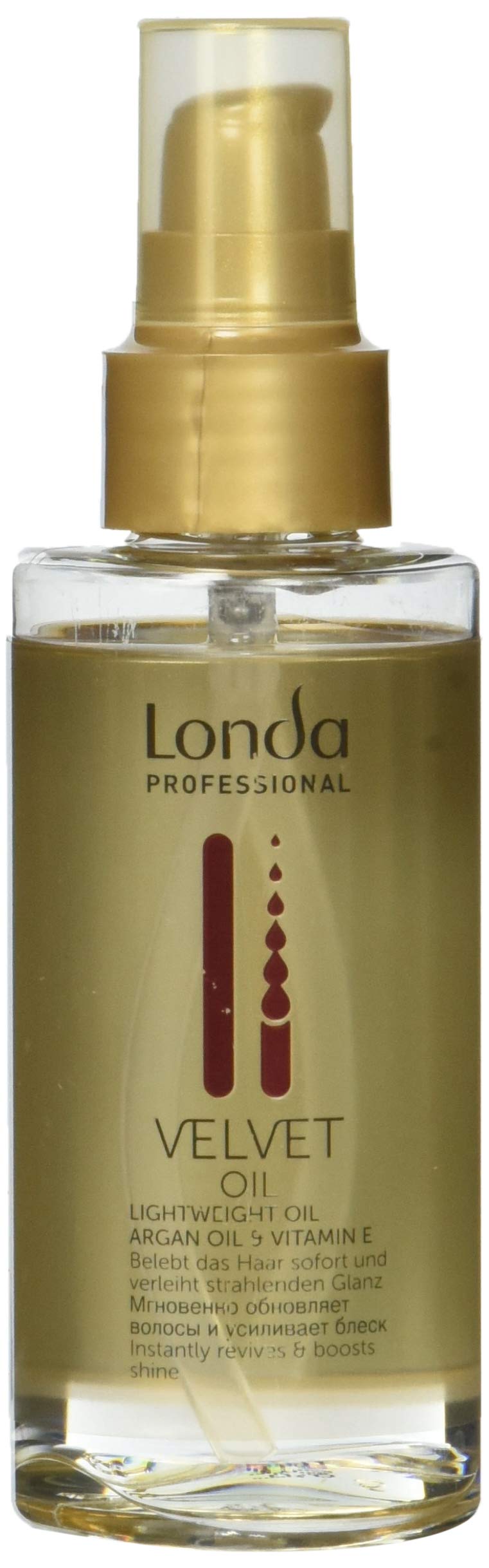 Londa Velvet Lightweight Oil bottle with shine-enhancing formula for hair