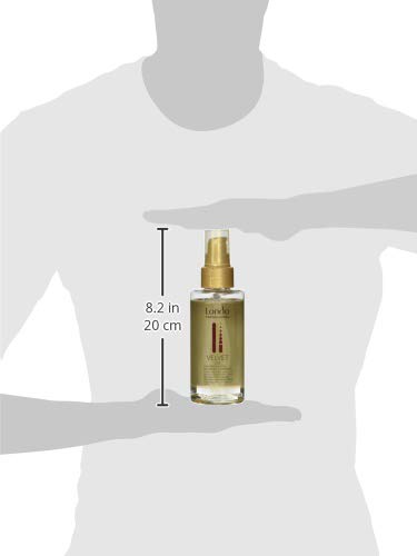 Londa Velvet Lightweight Oil bottle applying to hair ends for frizz control