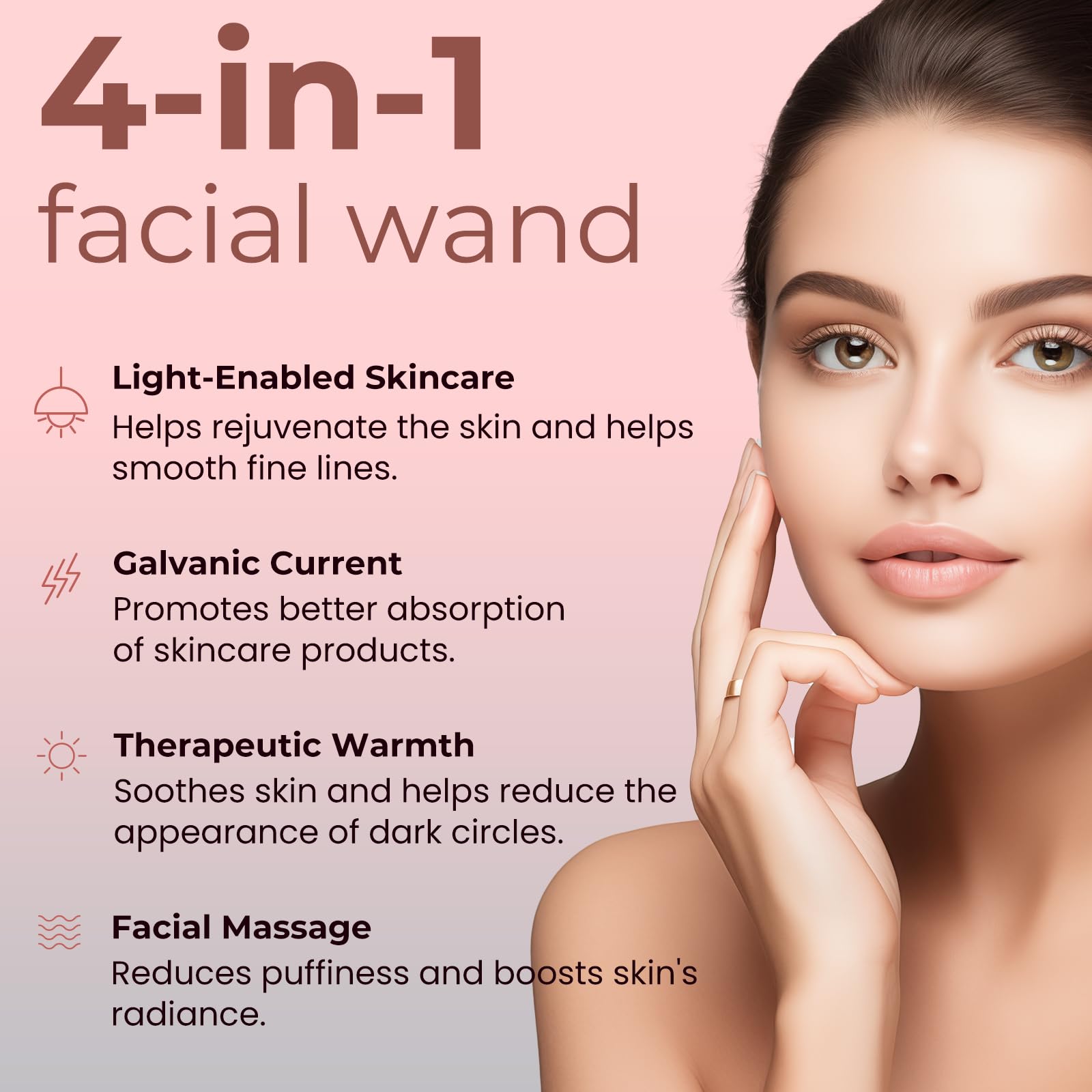 Londxin 4-in-1 wand side profile applying treatment on the cheek area
