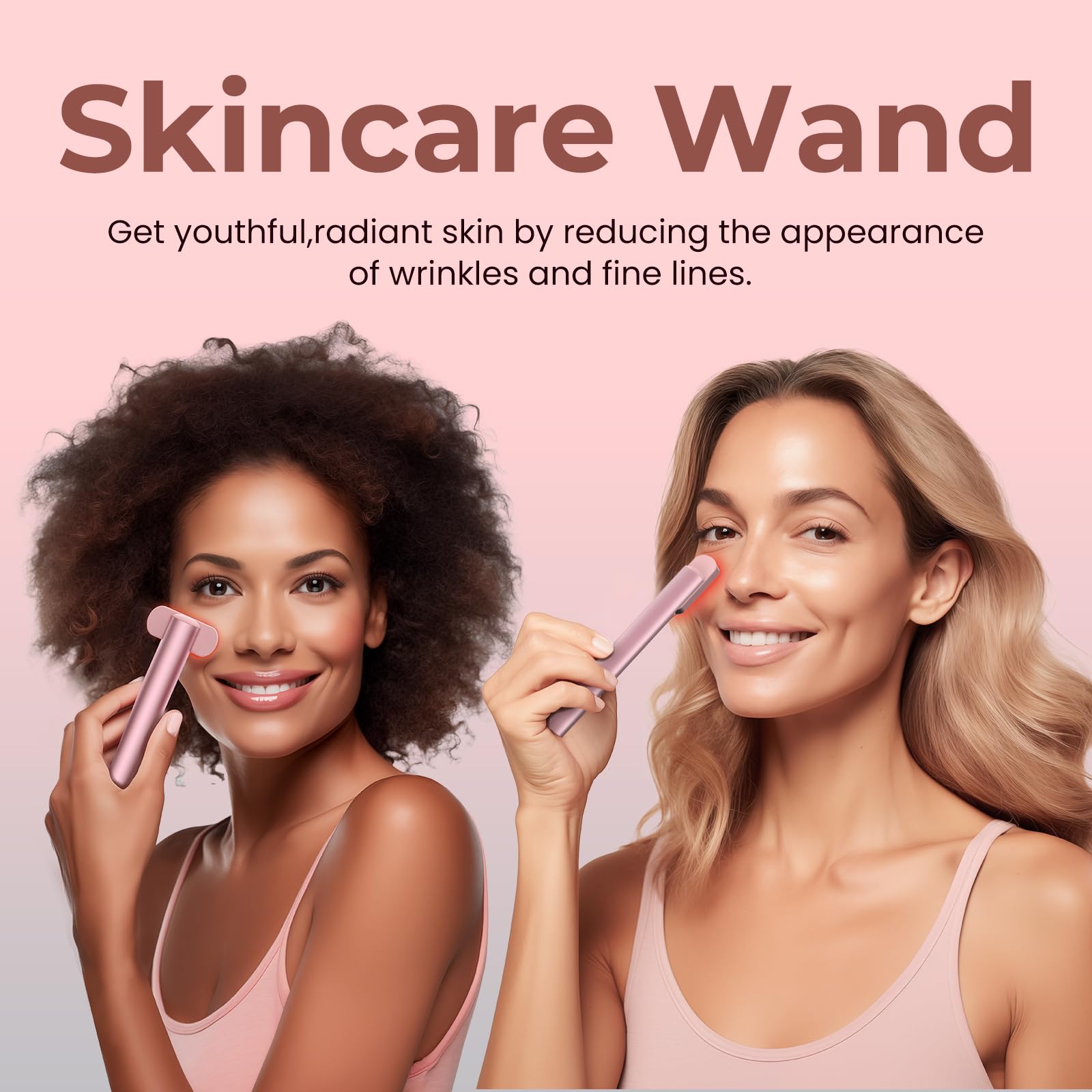 Londxin heat therapy wand warms the skin for relaxing facial massage.
