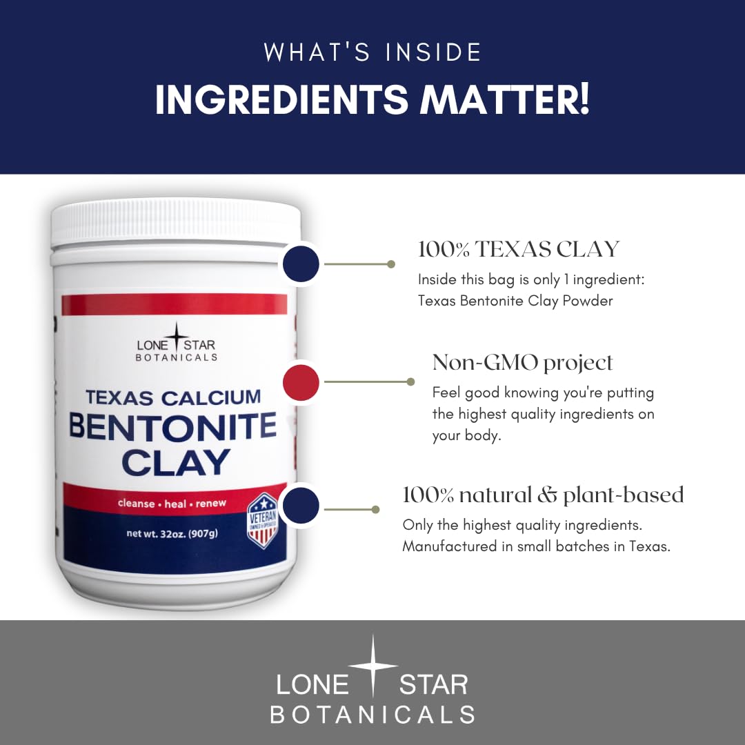 Lone Star Botanicals bentonite clay face mask application for pore cleansing