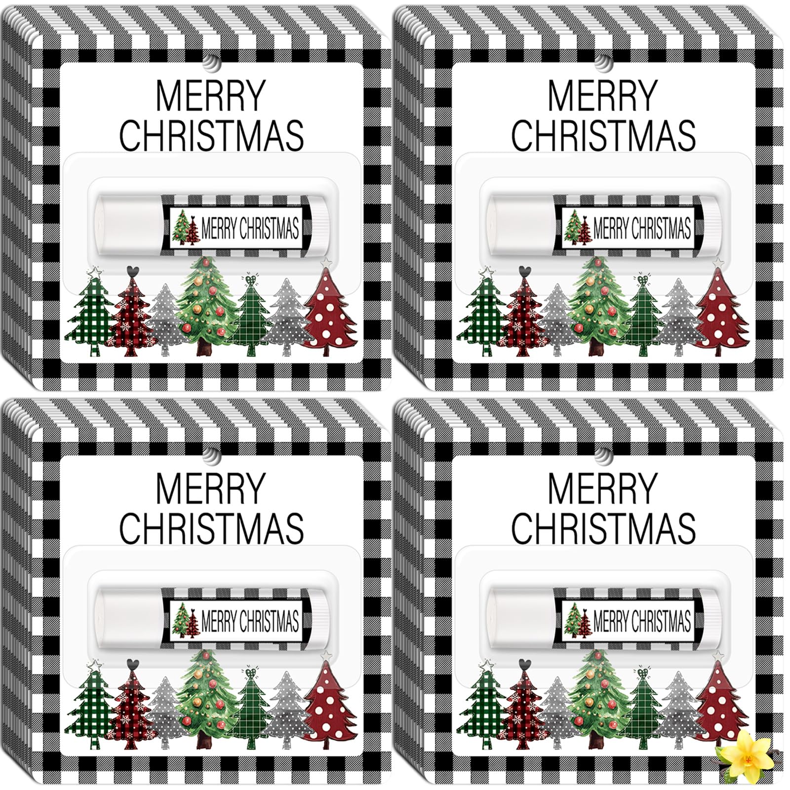 Lonfliness 50-pack Christmas lip balm bulk in festive packaging.