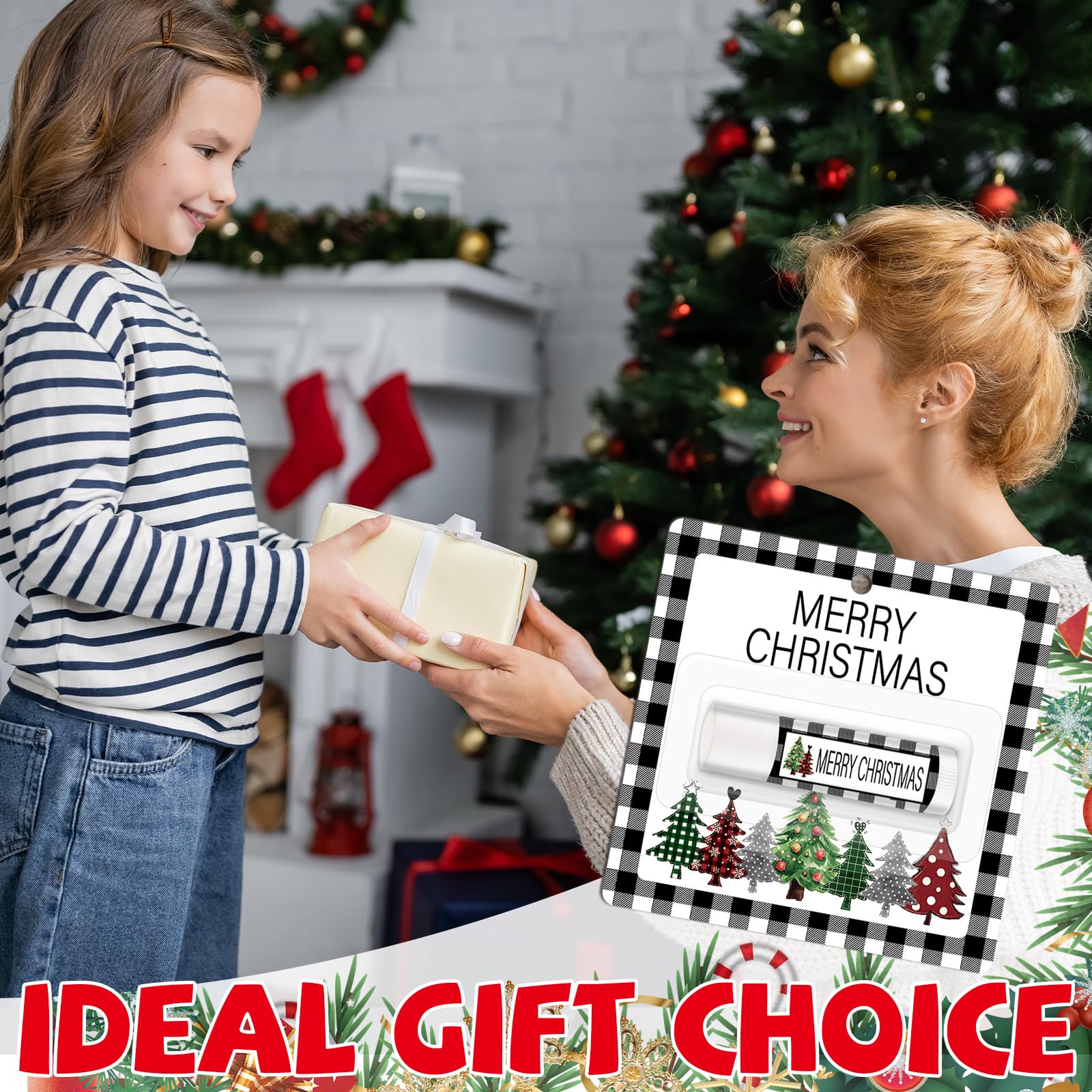 Lonfliness buffalo plaid Christmas lip balm highlights holiday style and warmth.