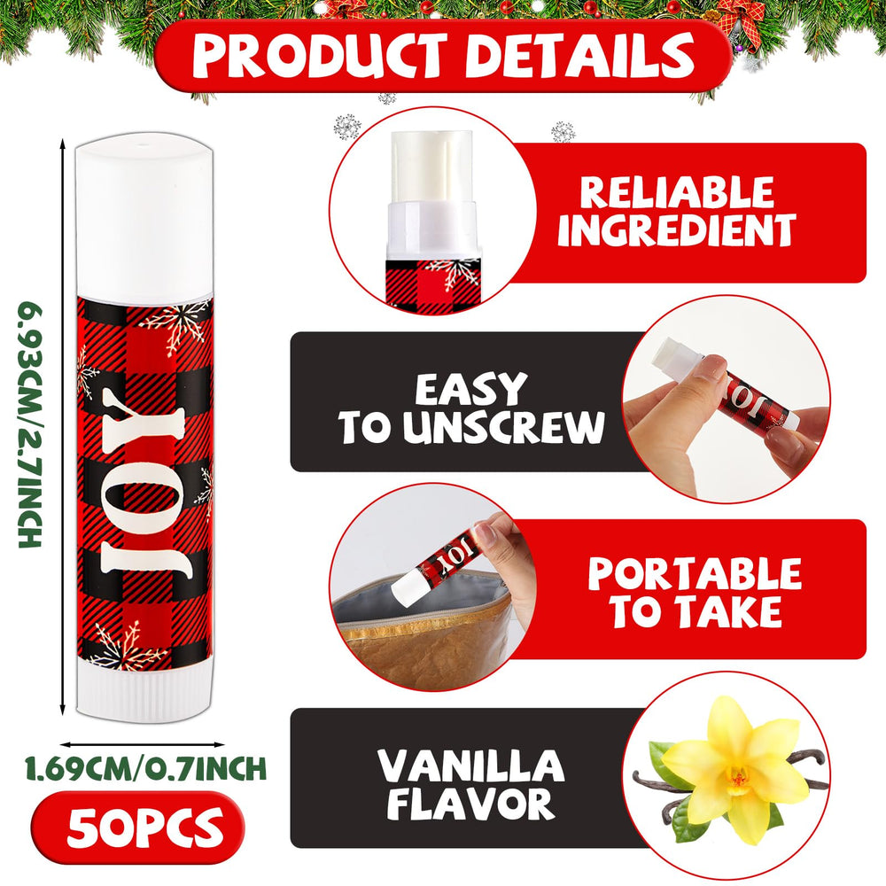 Lonfliness lip balm with JOY design and snowflakes for seasonal cheer and nourishment