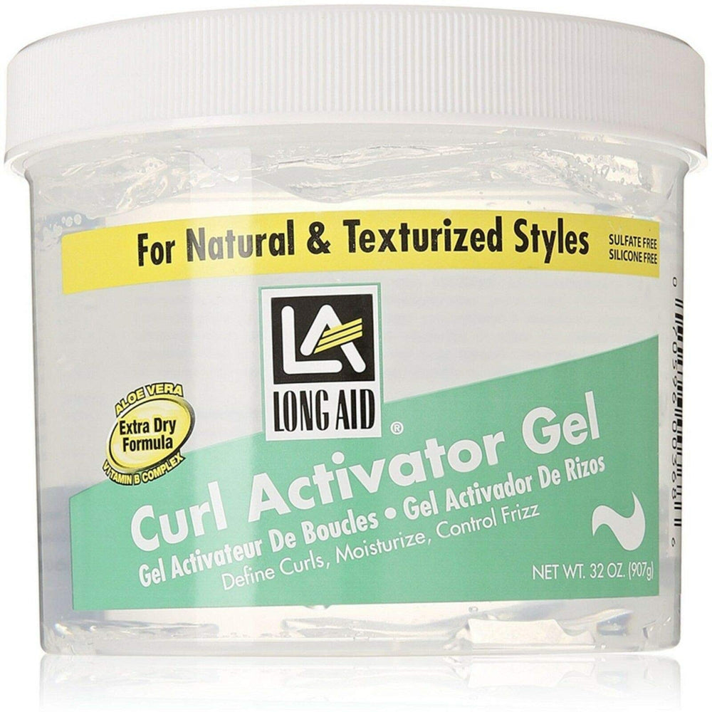 Long Aid Curl Activator Gel bottle front view for extra dry hair with lasting curl definition.
